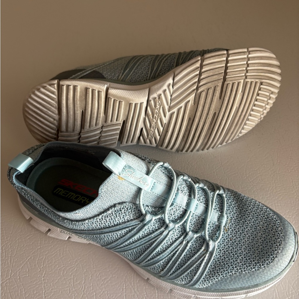 Skechers Dual-Lite Shoes in Light Blue - Picture 4 of 4